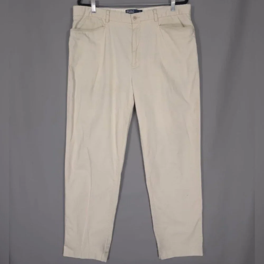 POLO RALPH LAUREN Men’s Pants Slacks 38/32‎ Front Pockets Straight Casual Chino
